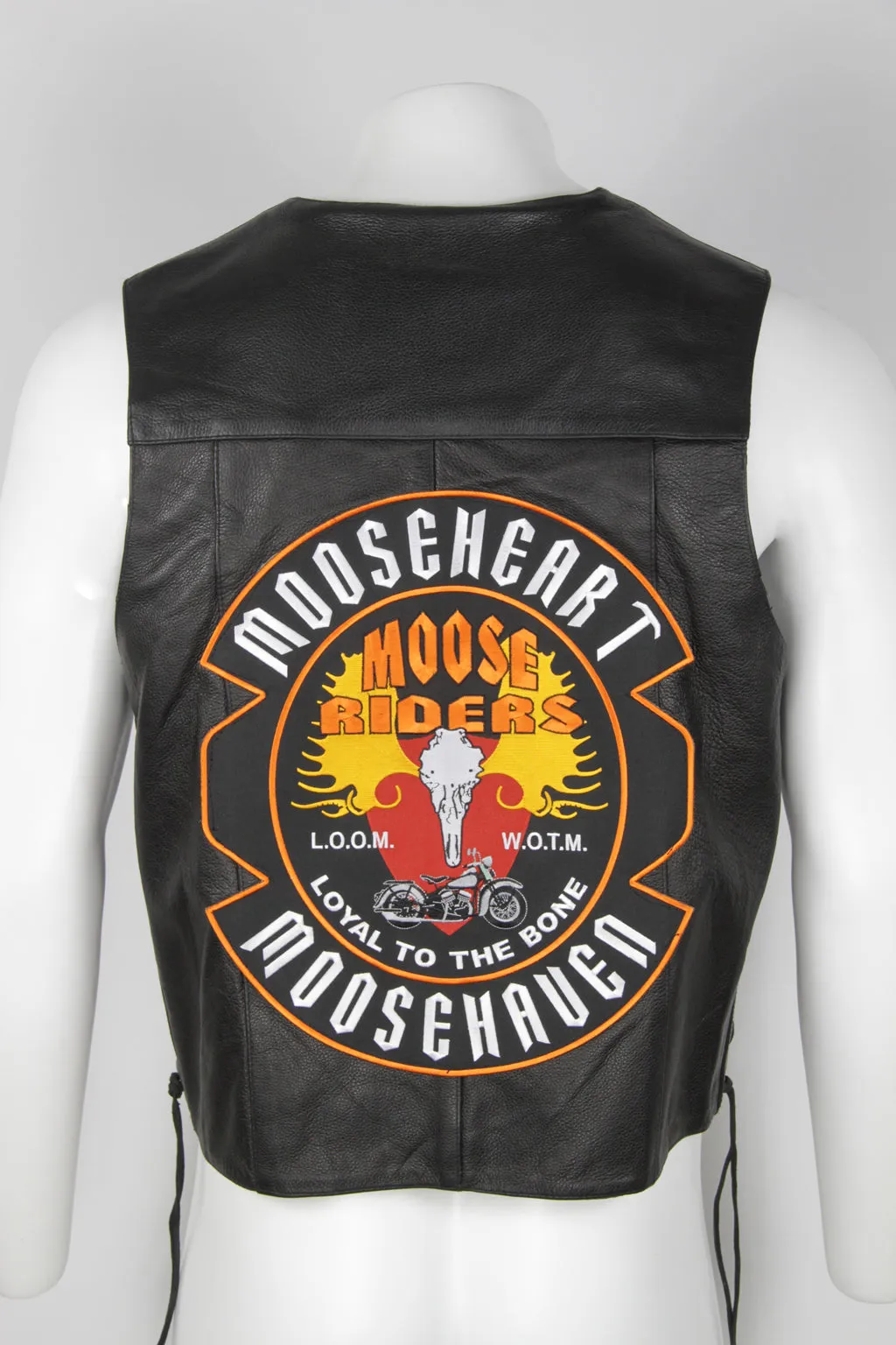 Patched Moosehead MC Leather biker vest - XL