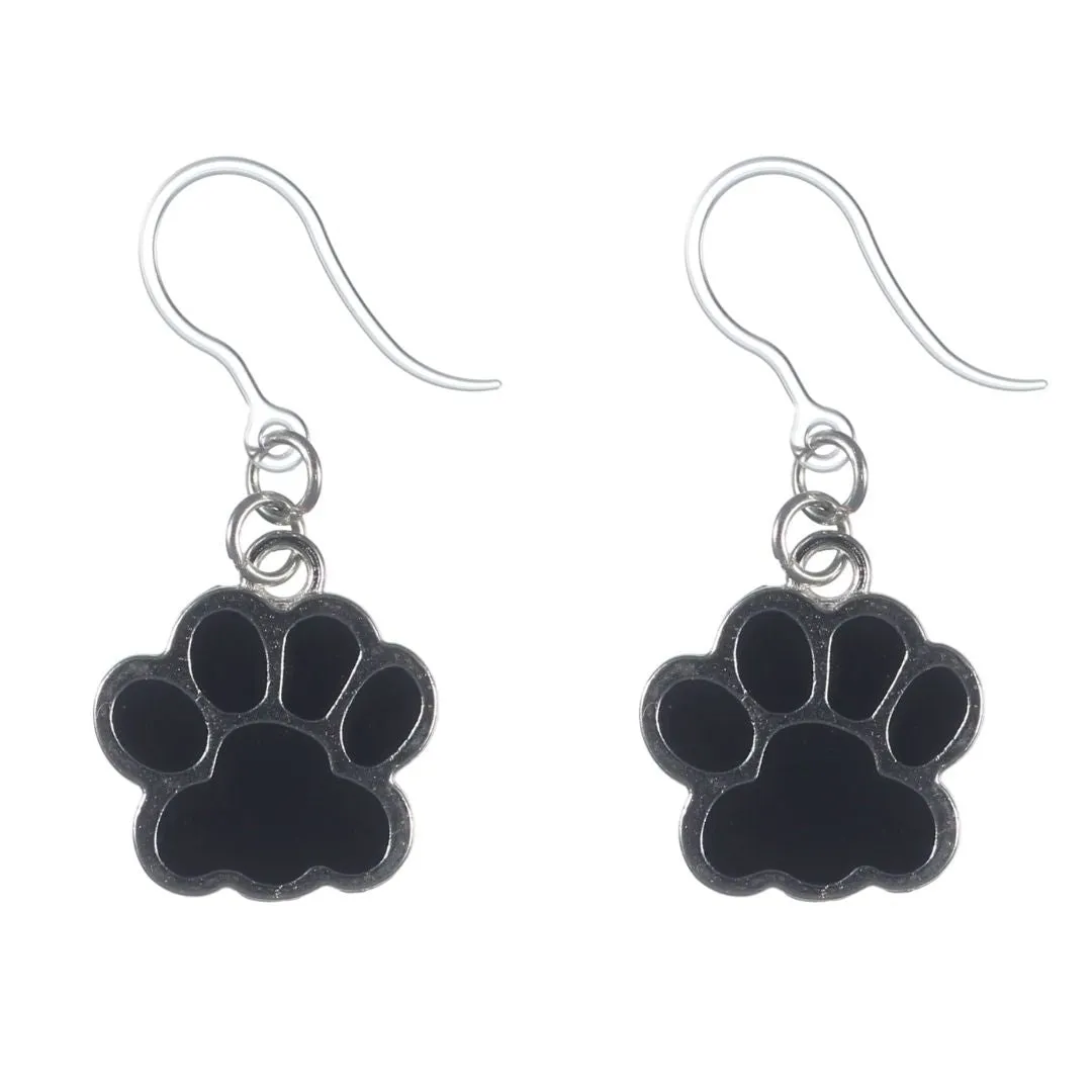 Paw Print Dangles Hypoallergenic Earrings for Sensitive Ears Made with Plastic Posts