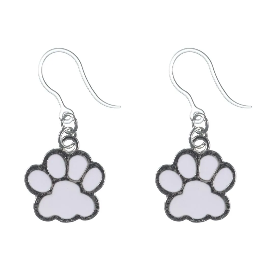 Paw Print Dangles Hypoallergenic Earrings for Sensitive Ears Made with Plastic Posts