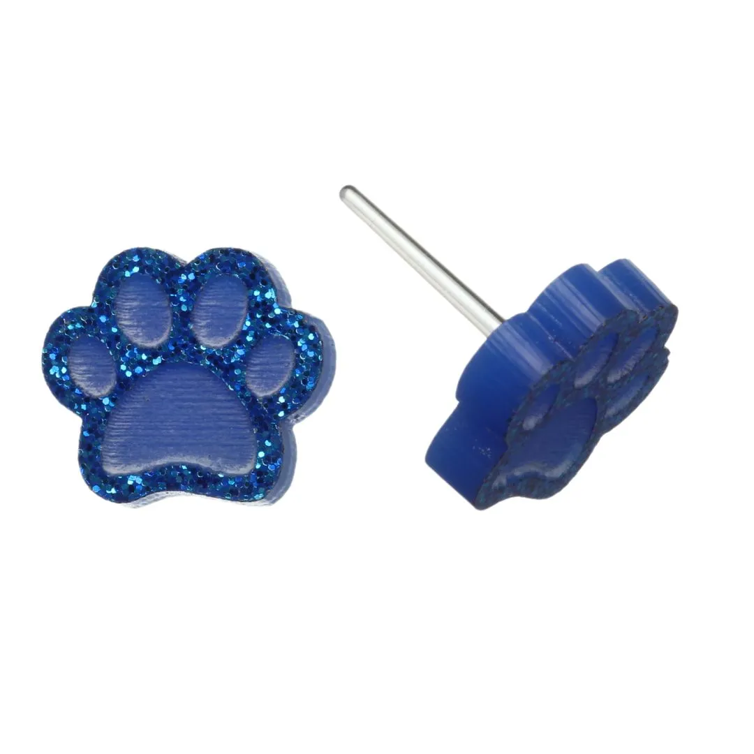 Paw Print Studs Hypoallergenic Earrings for Sensitive Ears Made with Plastic Posts