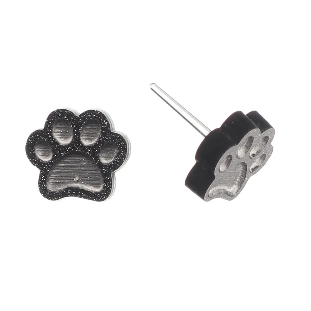 Paw Print Studs Hypoallergenic Earrings for Sensitive Ears Made with Plastic Posts