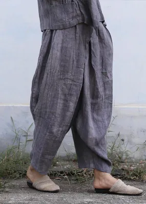 Personality linen casual gray pants loose 2019 autumn pants