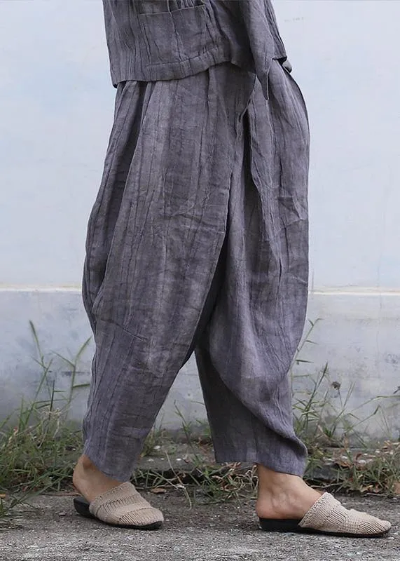 Personality linen casual gray pants loose 2019 autumn pants