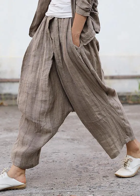 Personality linen casual gray pants loose 2019 autumn pants