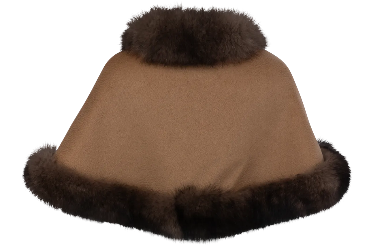 Pinto Ranch Cashmere & Fox Fur Stole - Dark Brown