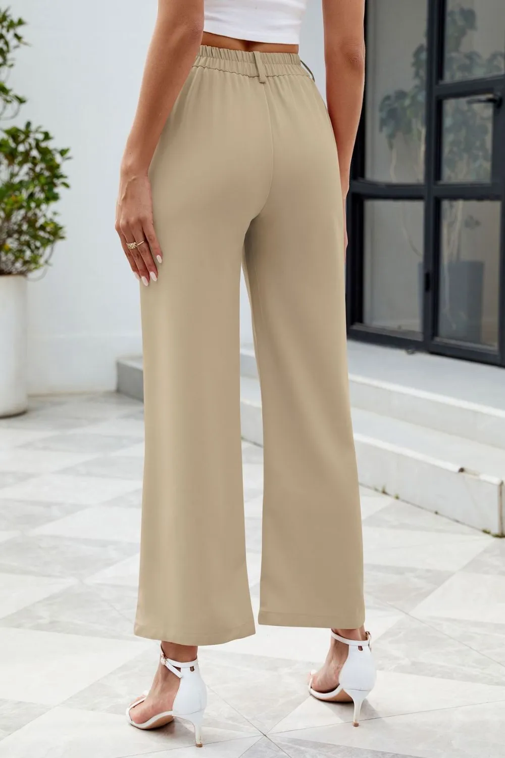 PRE-ORDER: Pocketed High Waist Wide Leg Pants