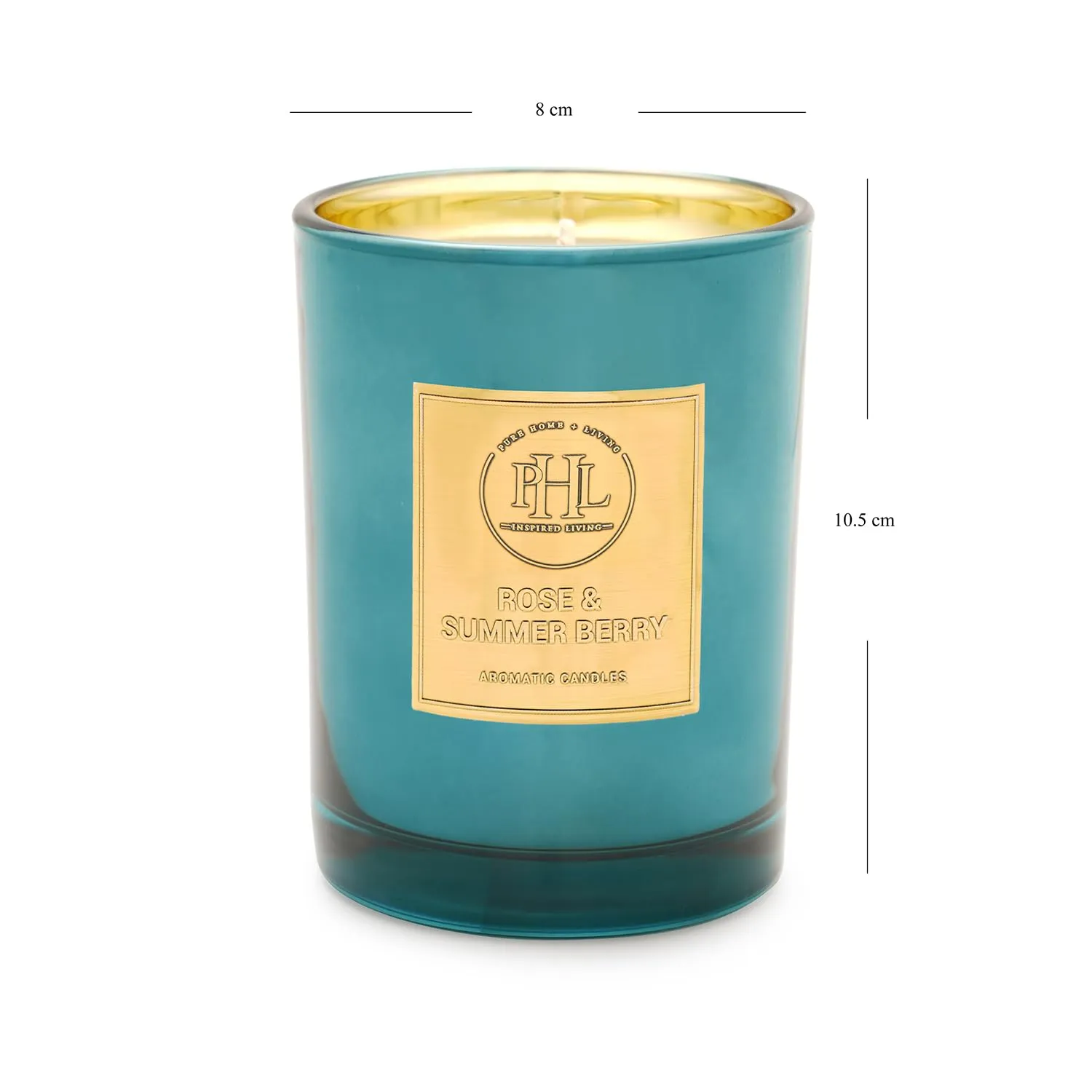 Pure Home   Living Rose and Summer Berry Scented Teal Wax Filled Jar Candle