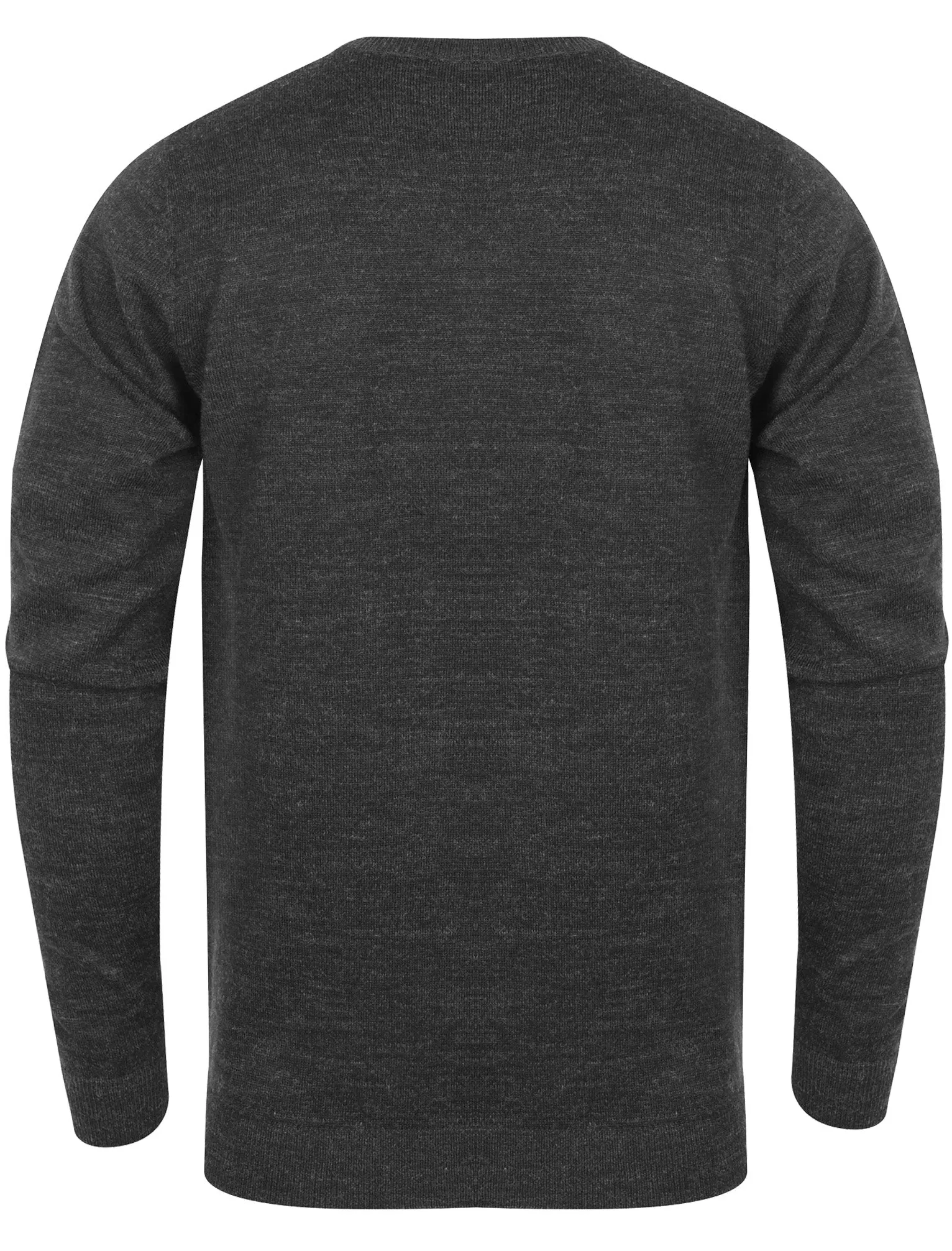 Quarters Wool Blend V Neck Jumper In Charcoal Marl - Kensington Eastside