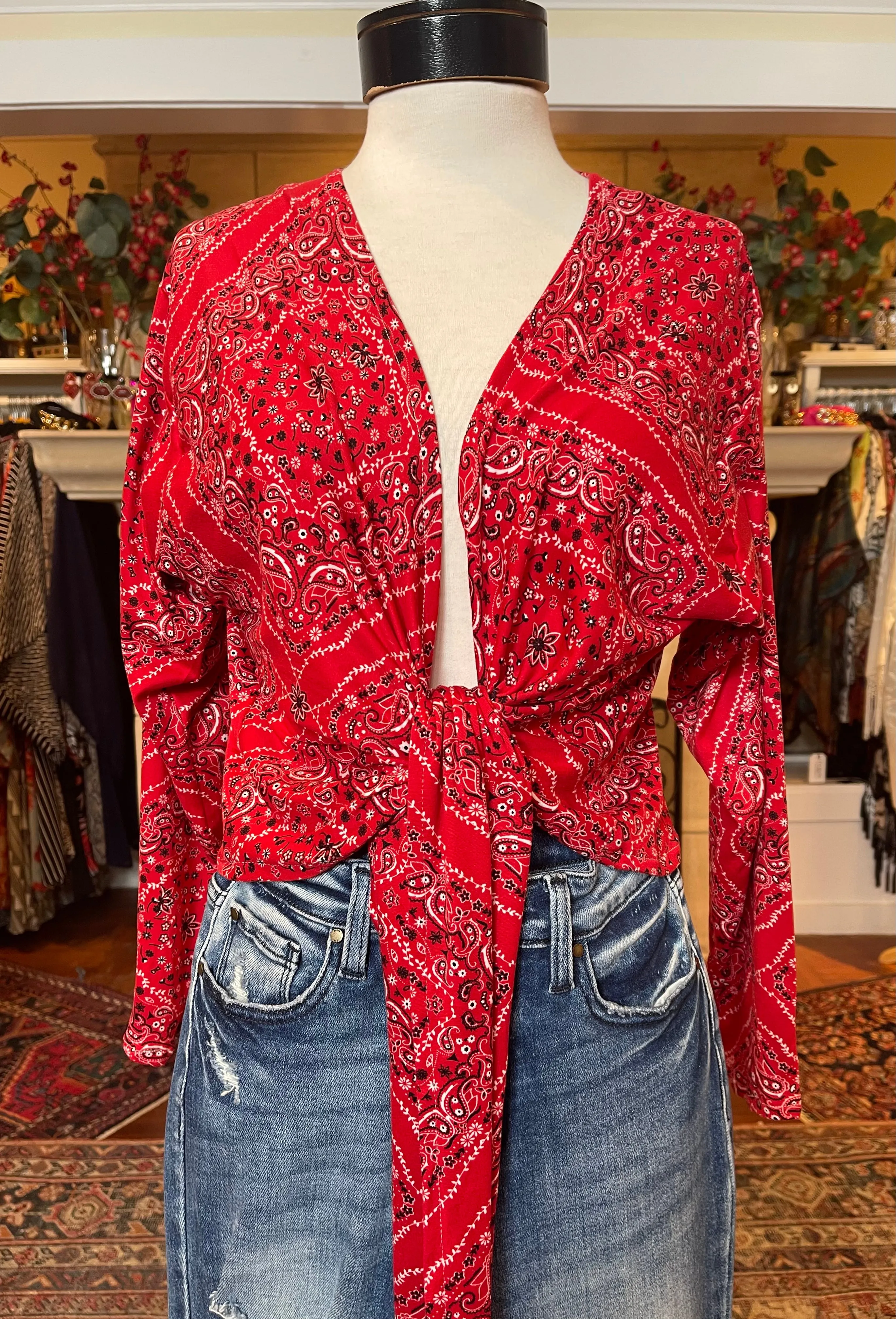 Red Bandana 2 Way Top