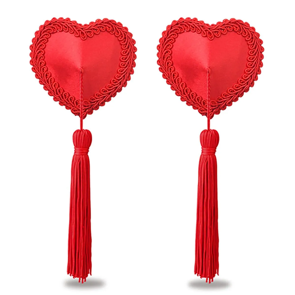 Red Heart Nipple Tassels