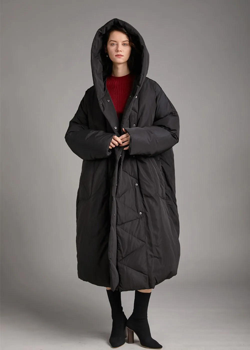 Relaxed Fit Storm Flap Hooded Down Puffer Parka