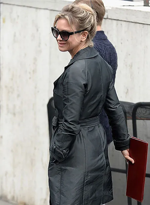 Renee Zellweger Leather Long Coat