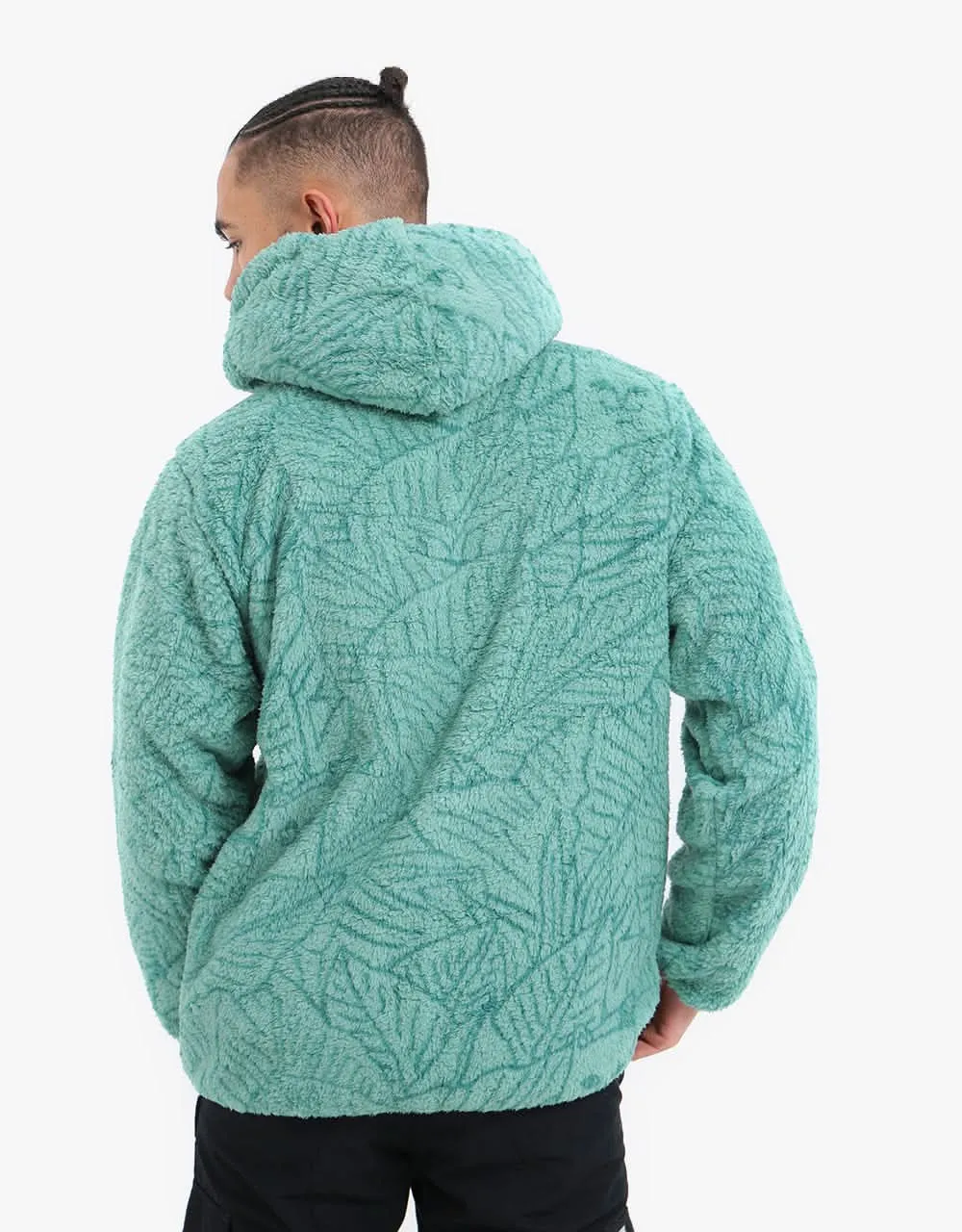 RIPNDIP Nermal Leaf Fluffy Sherpa Pullover Hoodie - Sage