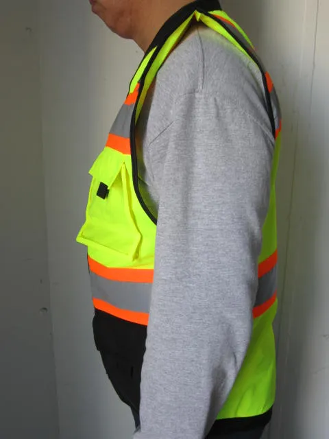 Safety Vest with Pull-Up Zipper and Pockets FAB-21215