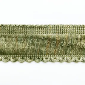 Sage and Tan High Quality Decorative Brush Fringe Trim by the yard