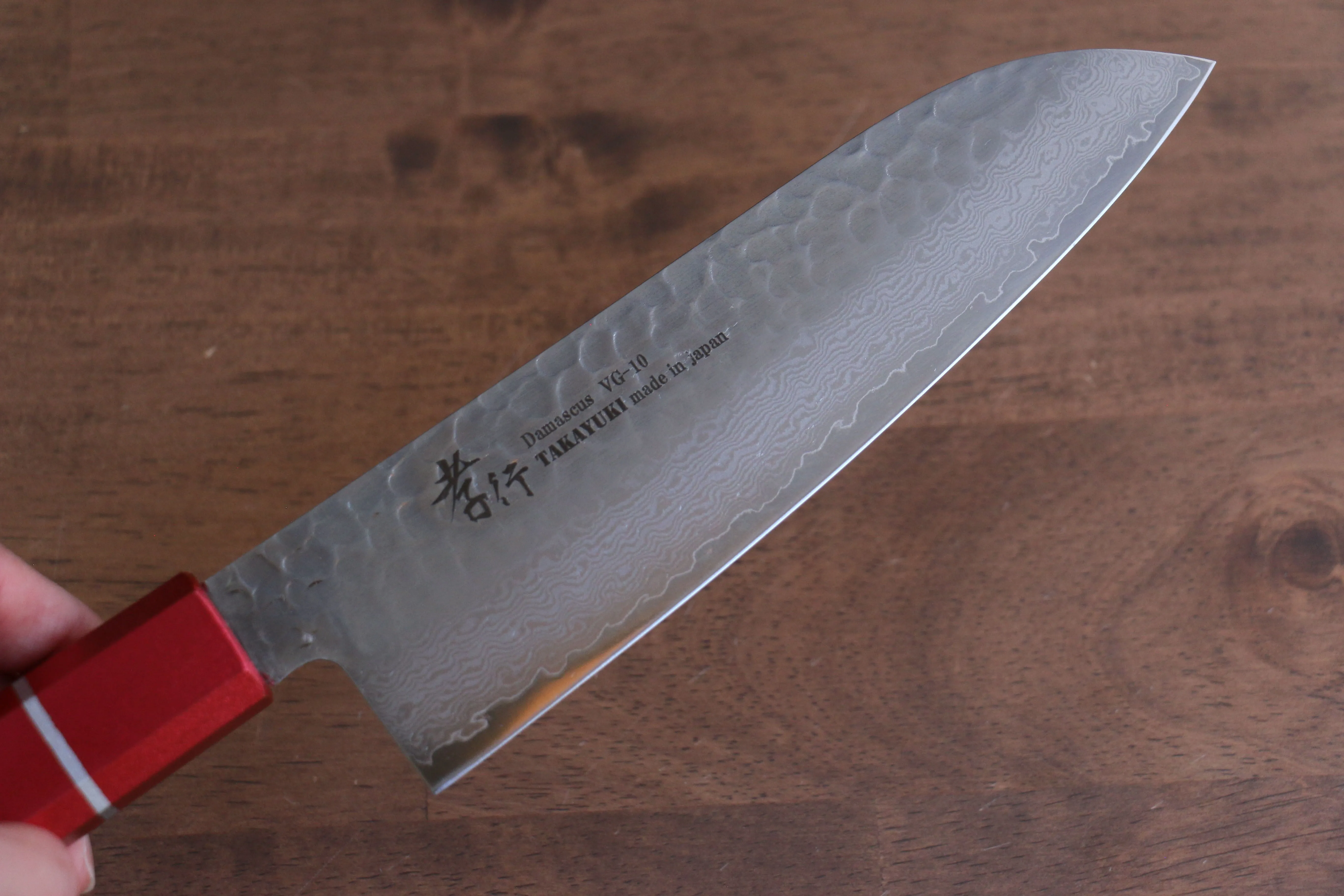 Sakai Takayuki VG10 33 Layer Damascus Santoku 170mm Live oak Lacquered (Kouseki) Handle