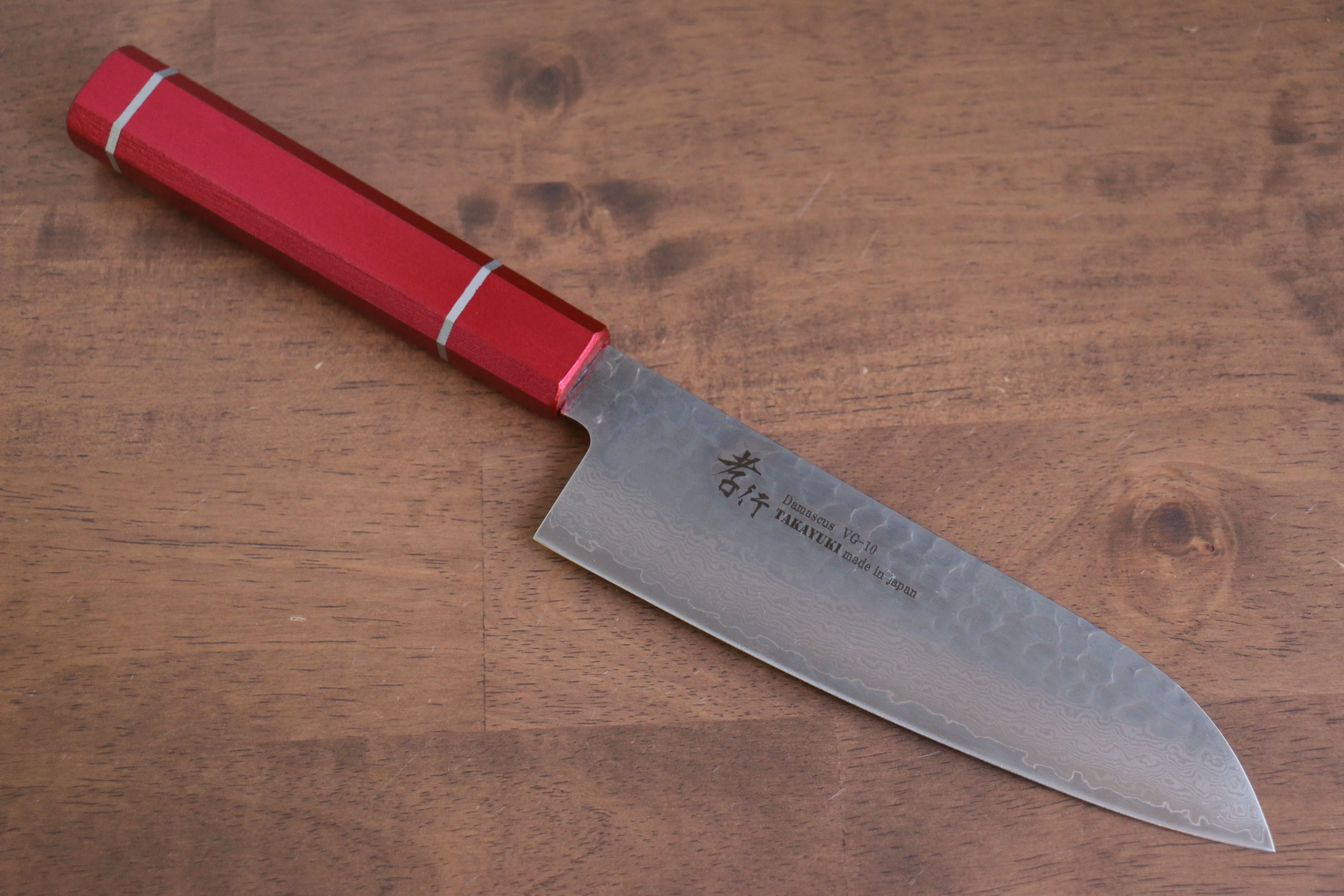 Sakai Takayuki VG10 33 Layer Damascus Santoku 170mm Live oak Lacquered (Kouseki) Handle