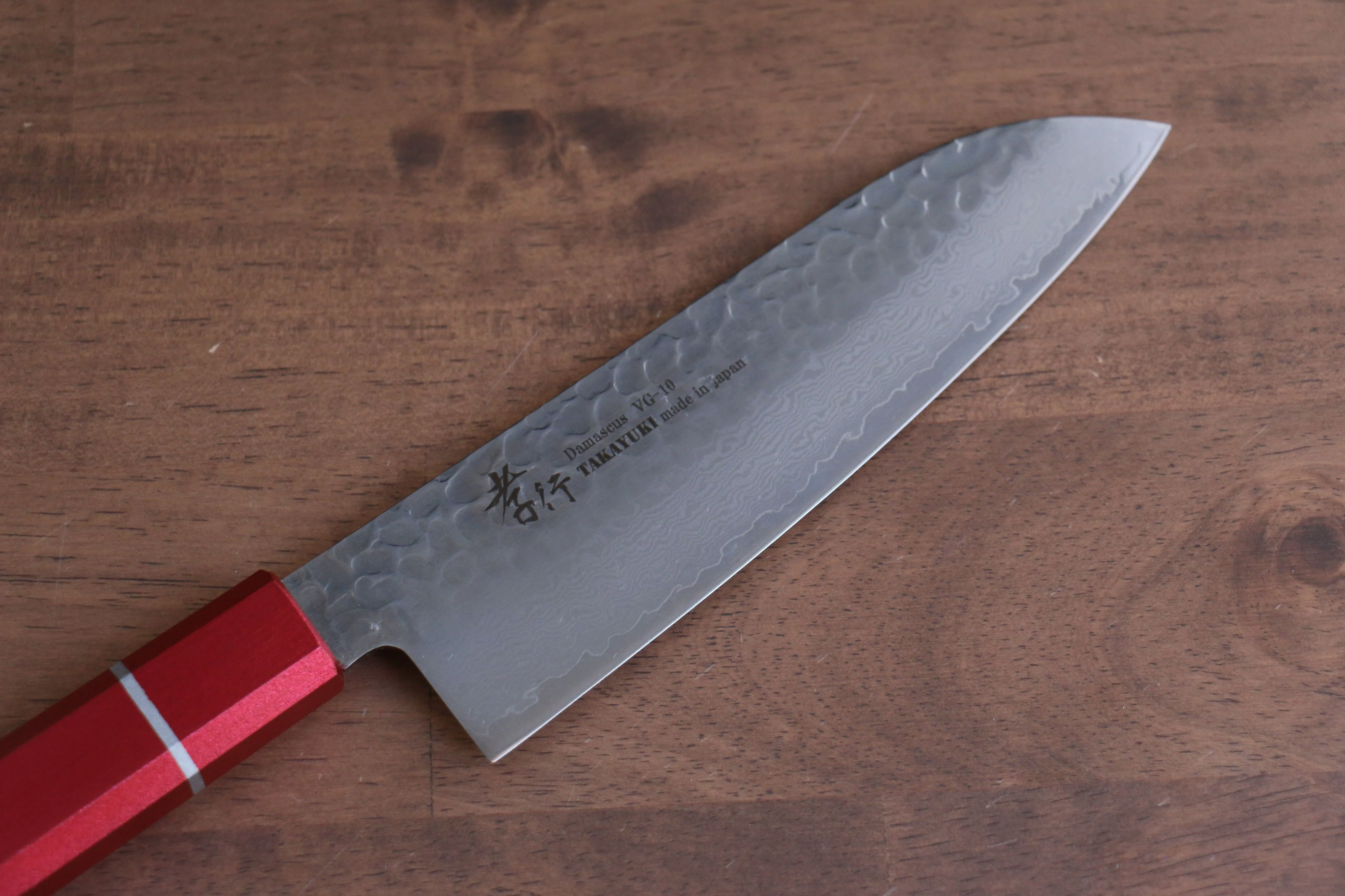 Sakai Takayuki VG10 33 Layer Damascus Santoku 170mm Live oak Lacquered (Kouseki) Handle