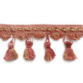 Salmon and Light Brown High Quality Decorative Tassel Trim by the yard