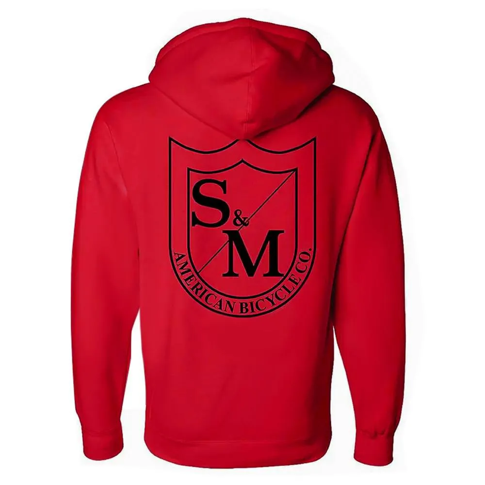 S&M Two Shield Heavy Pullover Hoodie - Red