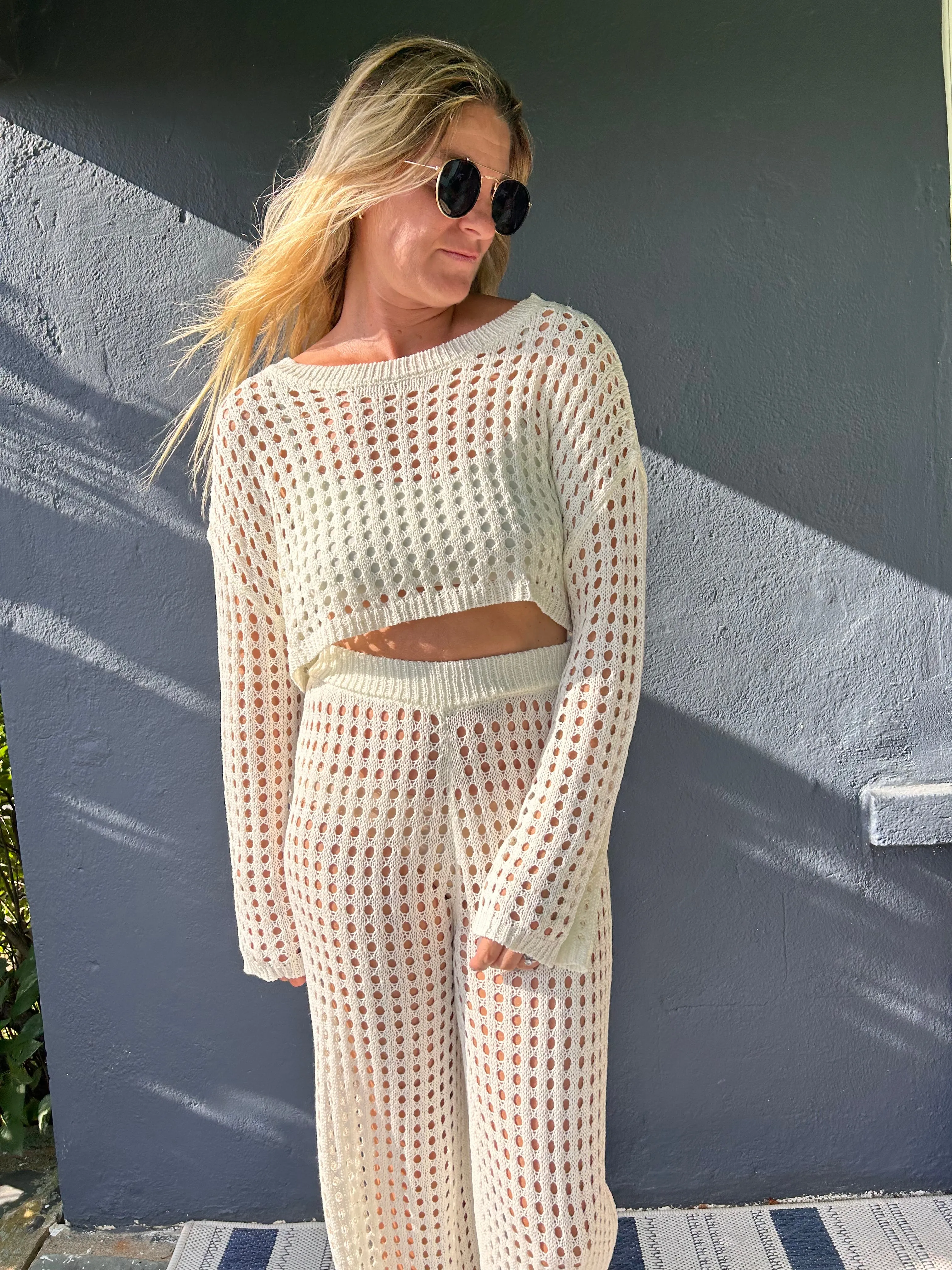 Sarah crochet long sleeve top