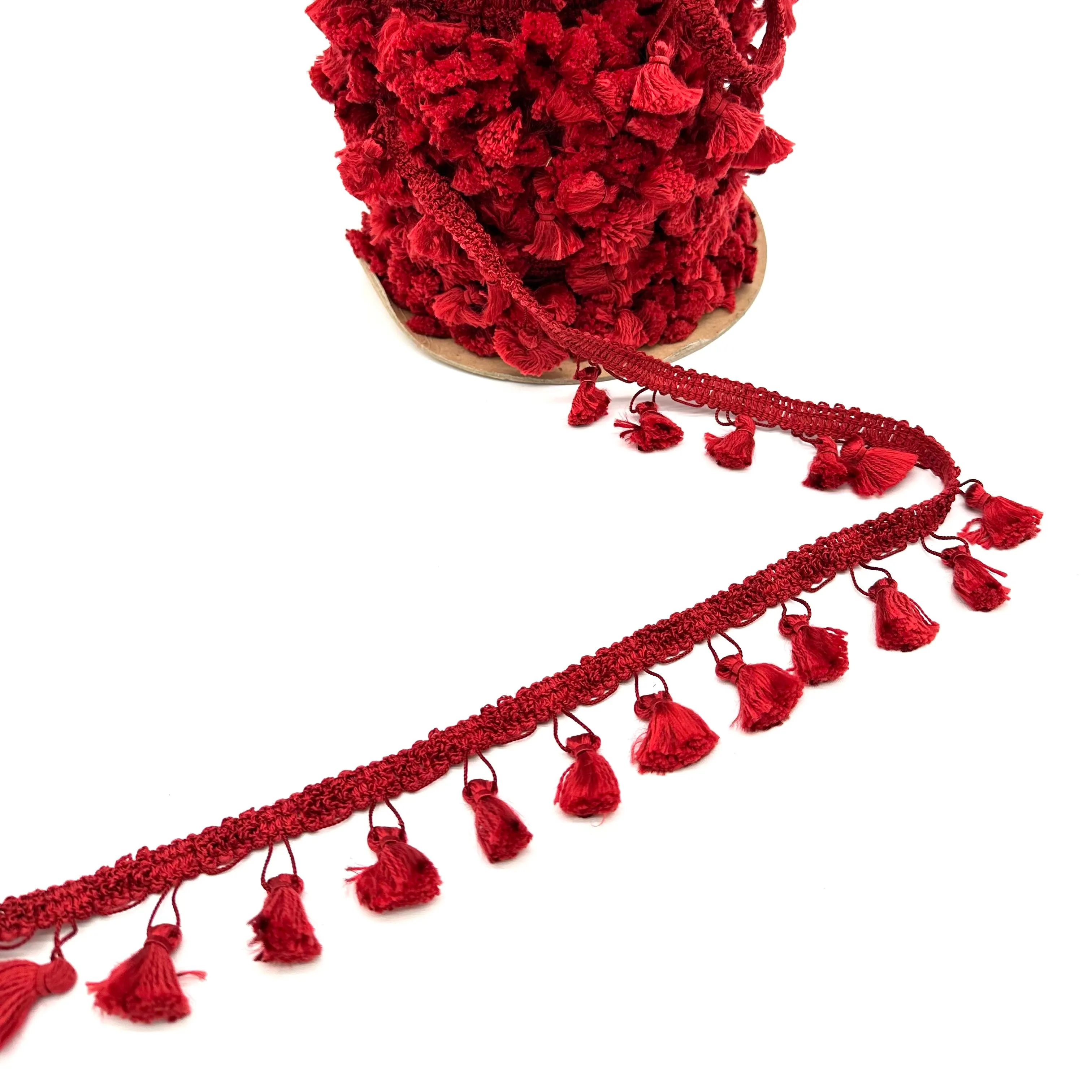 Scarlet Red Small High Quality Decorative Tassel Trim by the yard