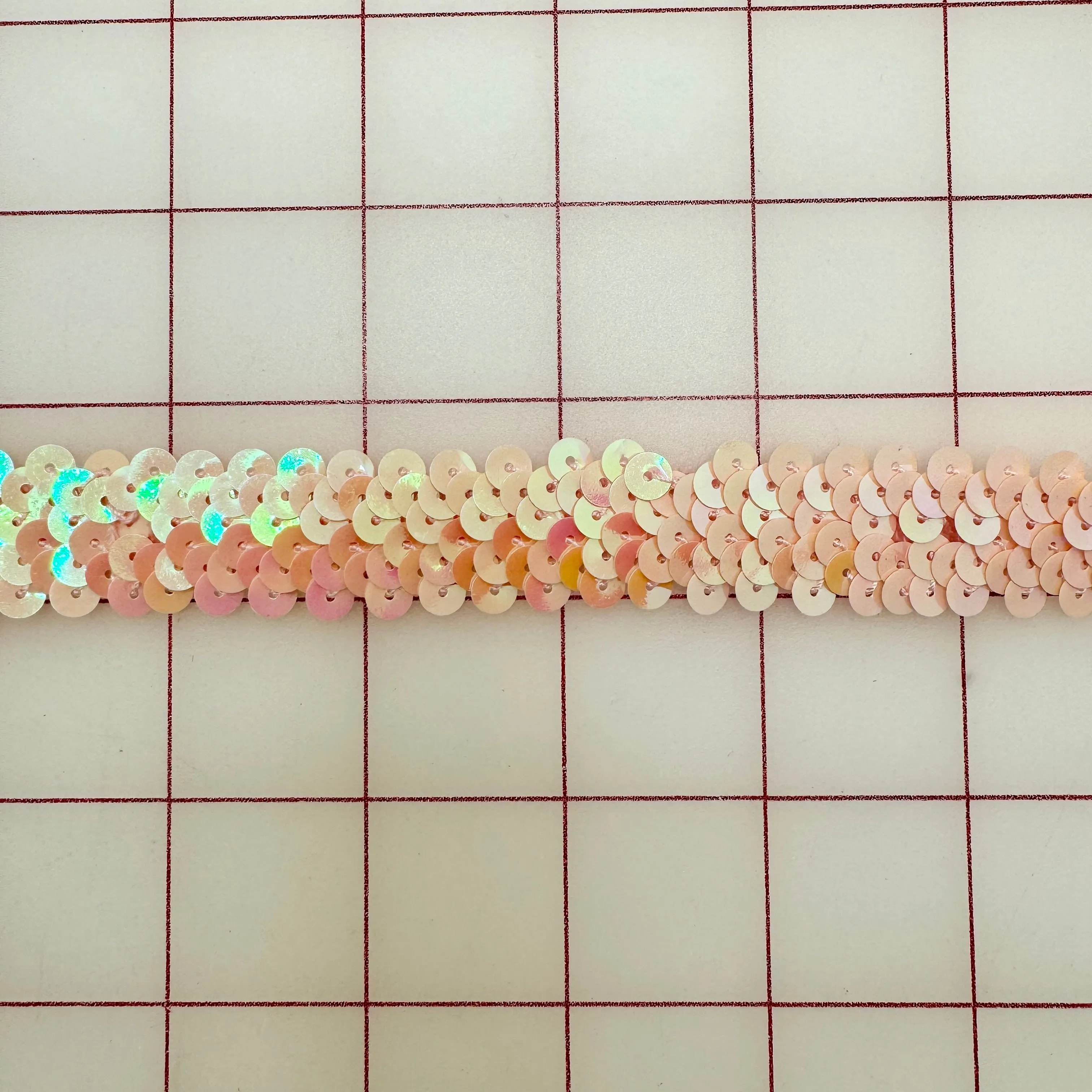 Sequin Trim - 3/4-inch Stretch Sequin Peachy-Pink Close-Out