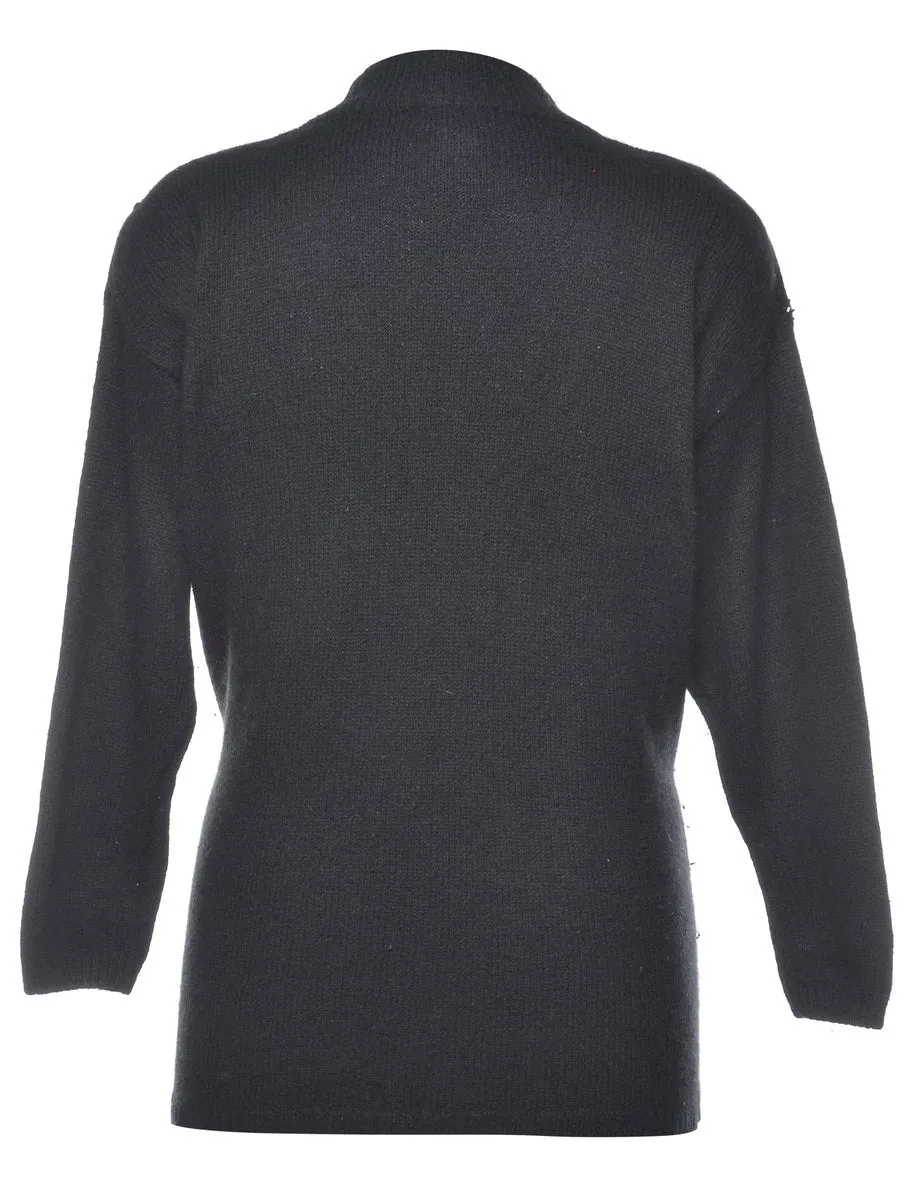 Sequined High Neck Jumper - L