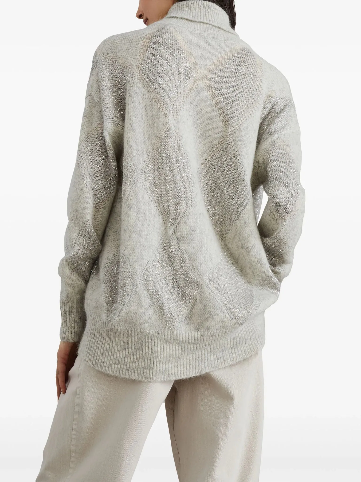 sequined roll-neck jumper