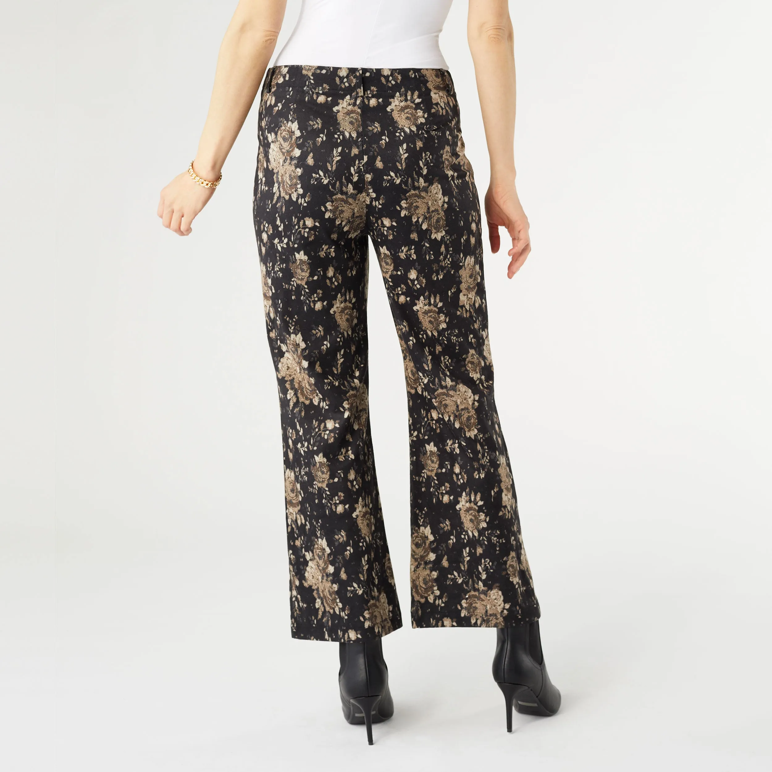 Shyanne Wide Leg Pant - Black Floral