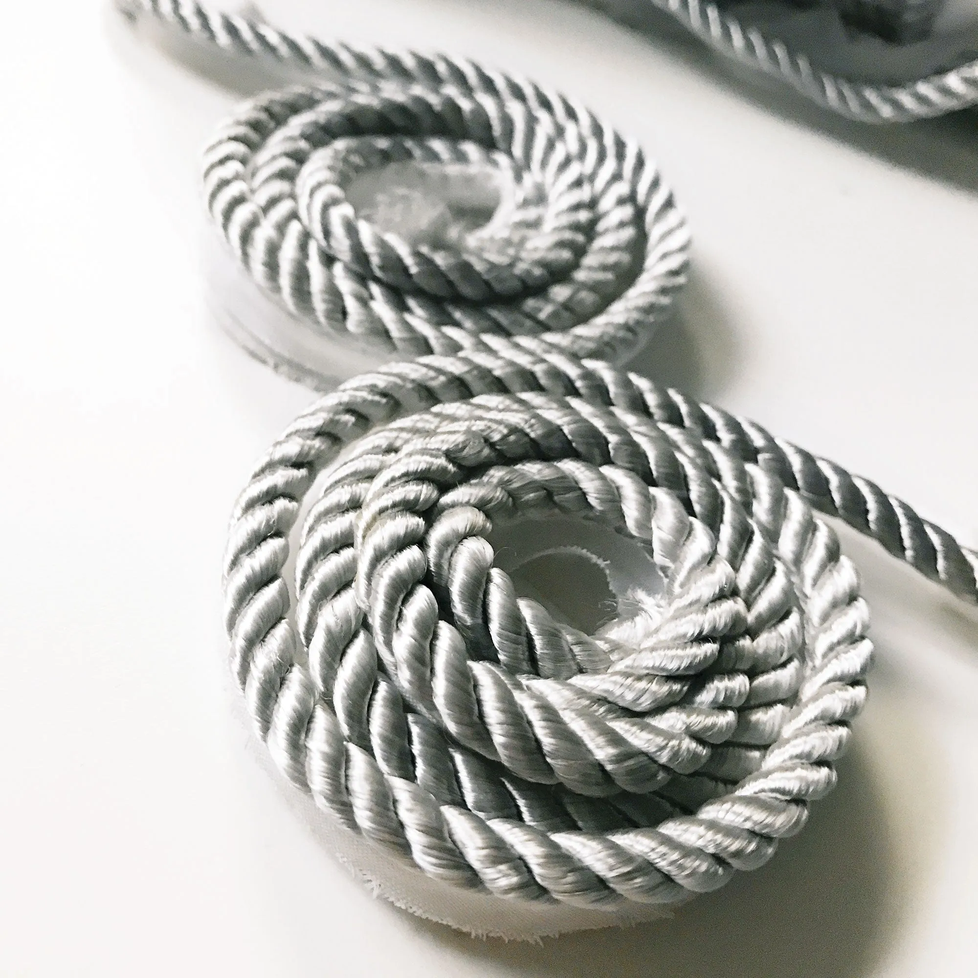 Silver and White High Quality Decorative Lip Cord Trim by the yard