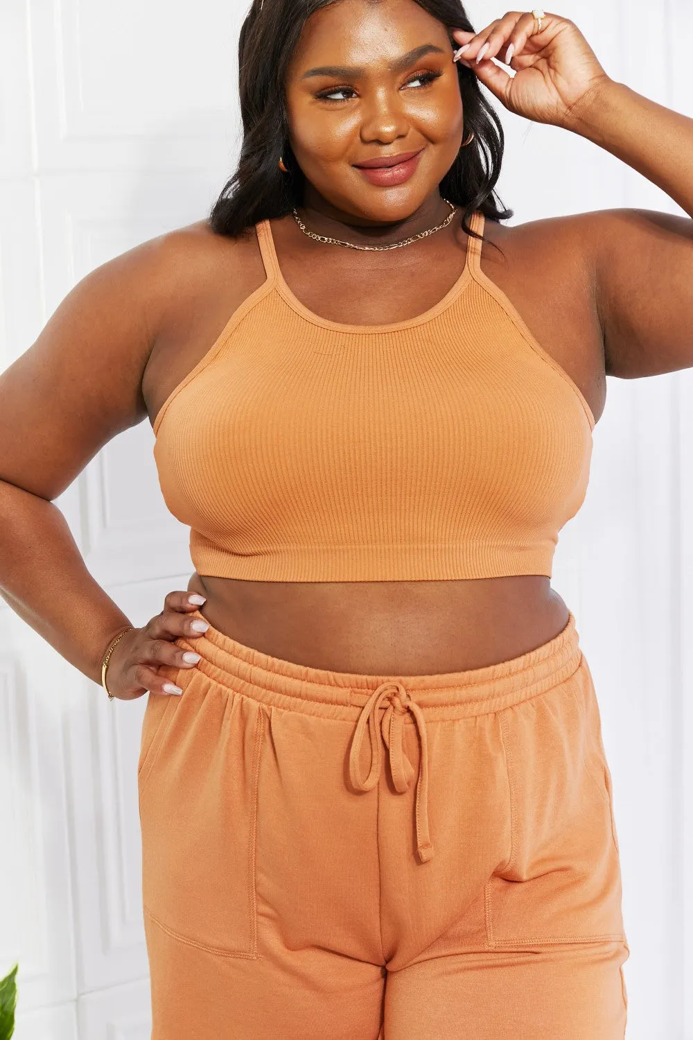 Soak Up The Sun Ribbed Seamless Crop Cami Top