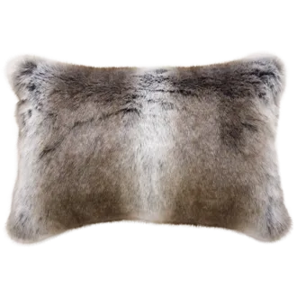 Striped Elk Faux Fur Cushion