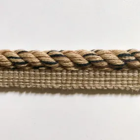 Tan and Black High Quality Decorative Lip Cord Trim by the yard