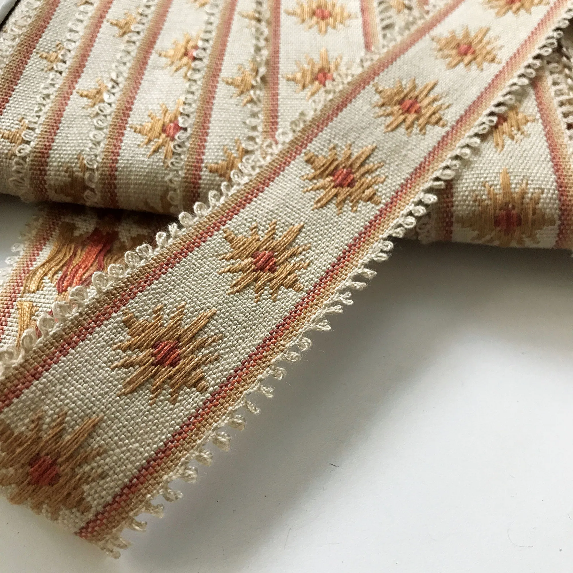 Tan and Rust High Quality Decorative Border Trim by the yard