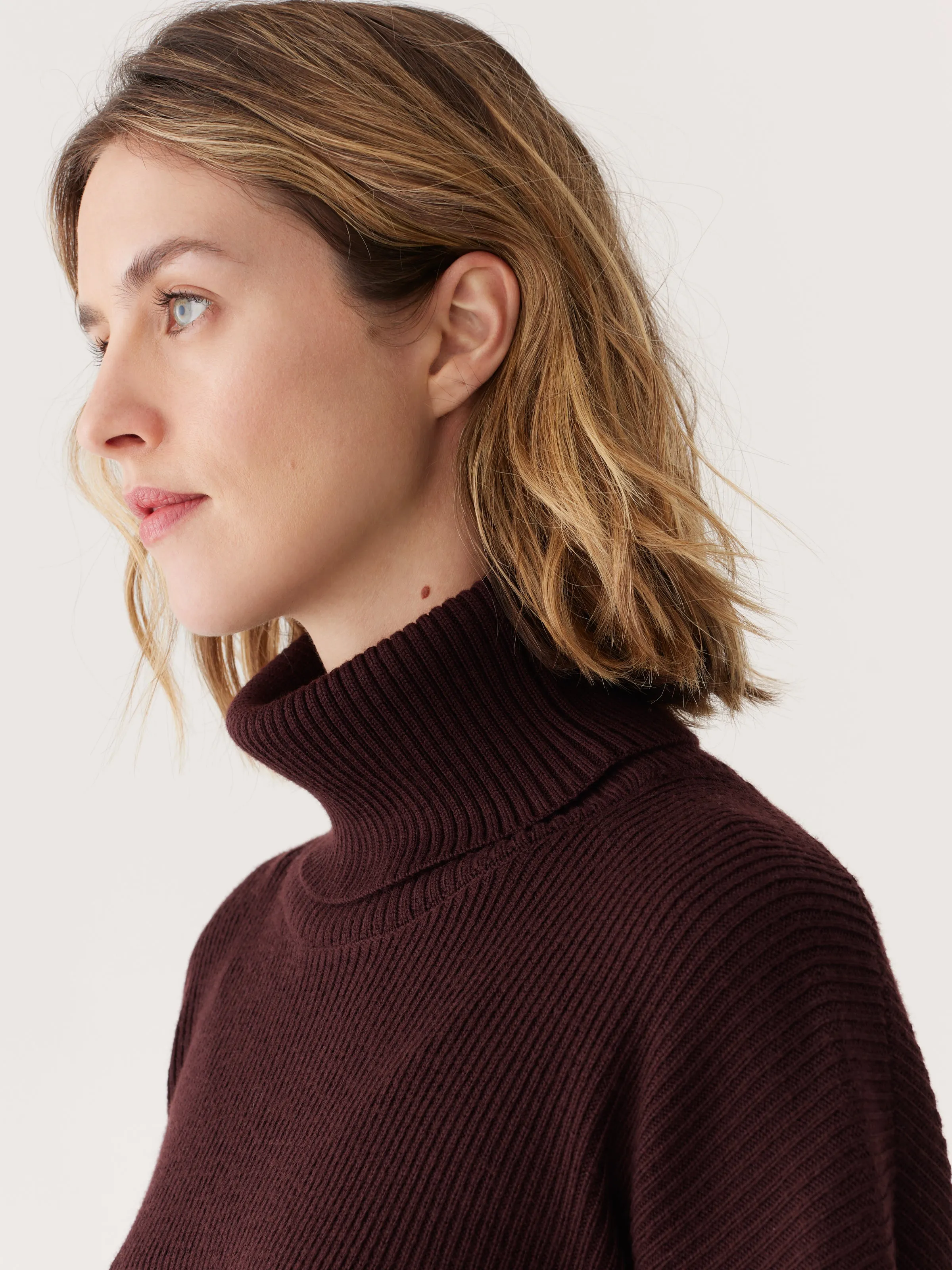 The Merino Turtleneck Sweater in Dark Brown