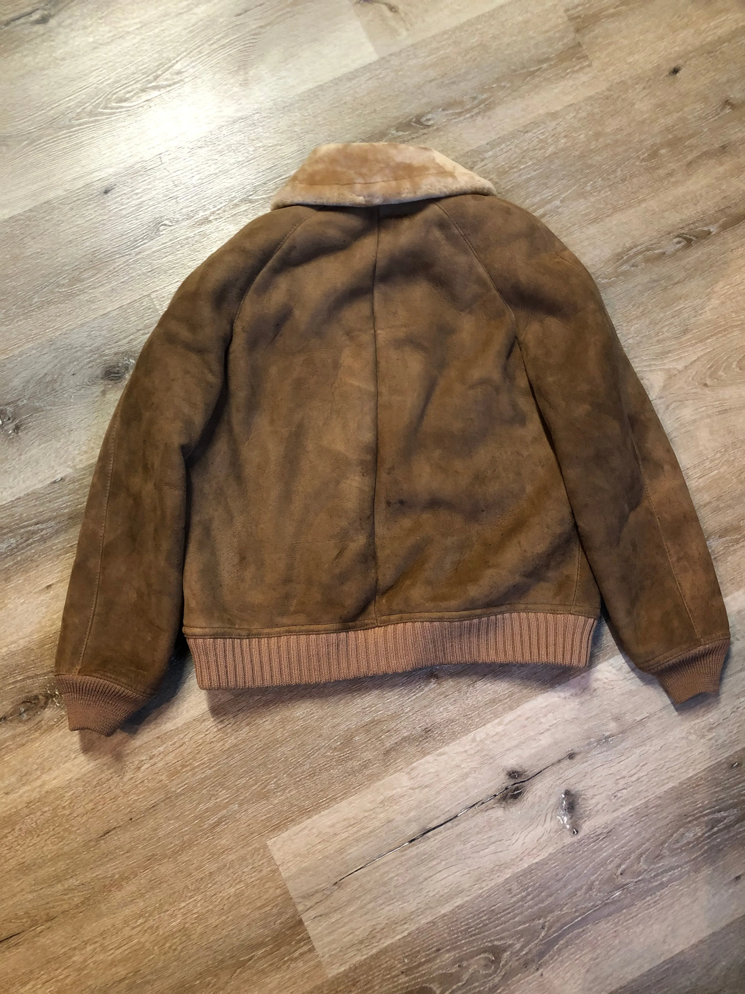 Vintage Sawyer of Napa Shearling Bomber Jacket, Made in USA