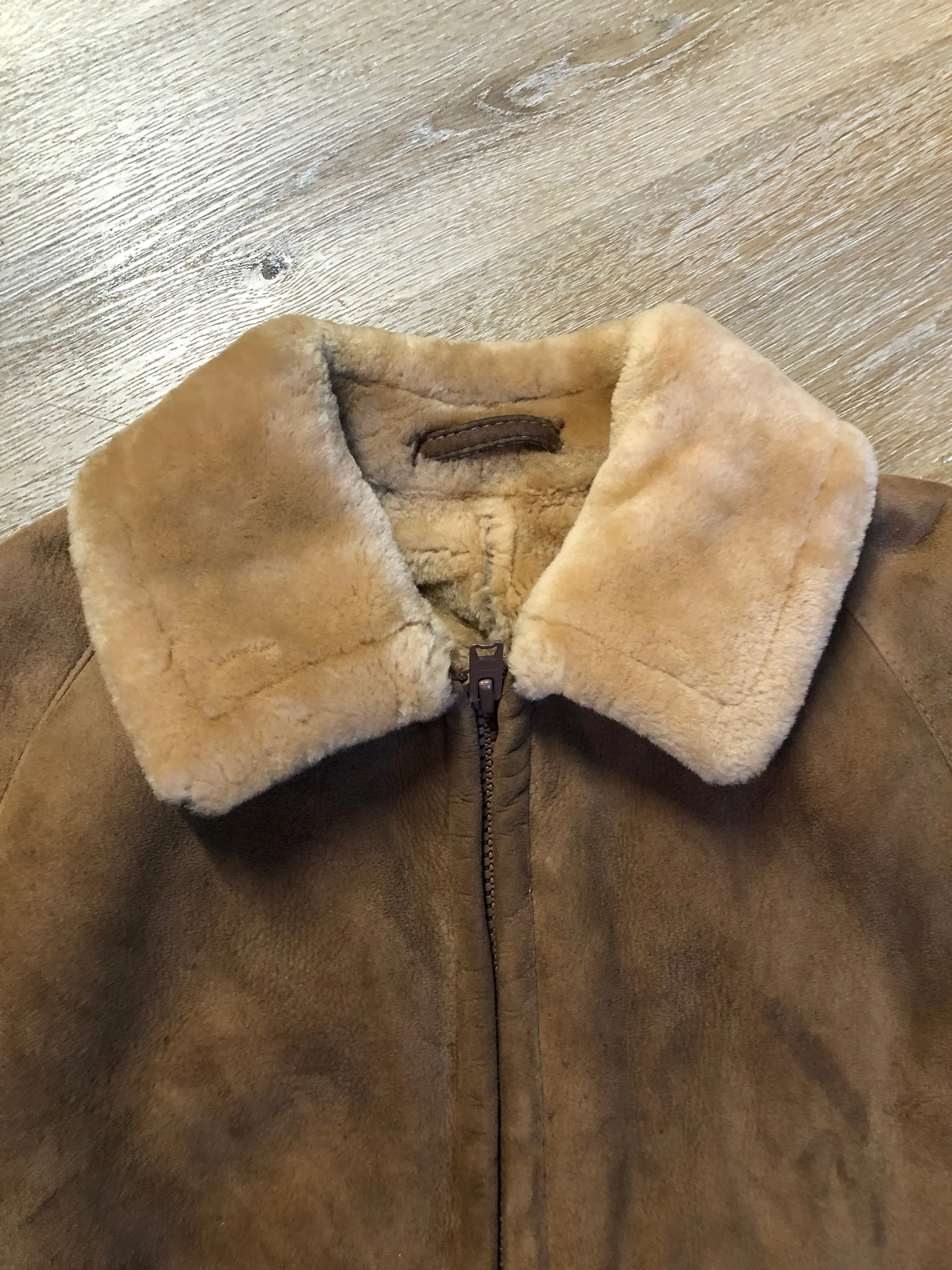 Vintage Sawyer of Napa Shearling Bomber Jacket, Made in USA