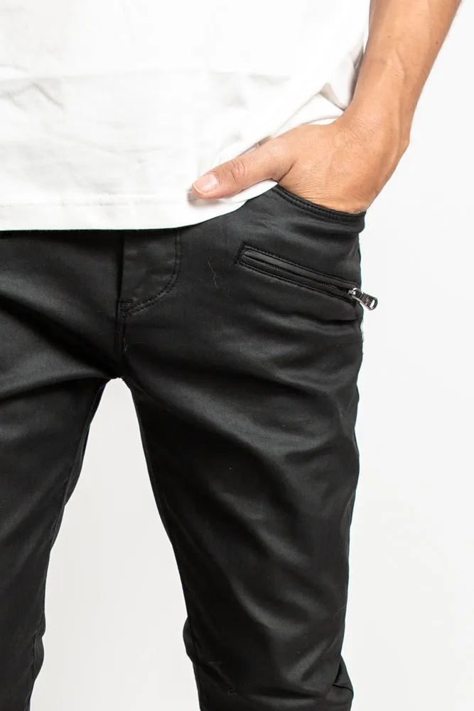 Waxed Trousers - Black