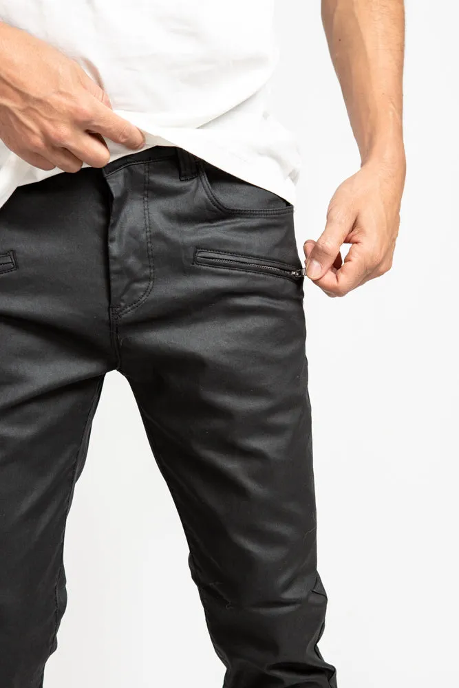 Waxed Trousers - Black