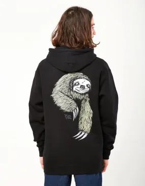 Welcome Sloth Pullover Hoodie - Black/Sage