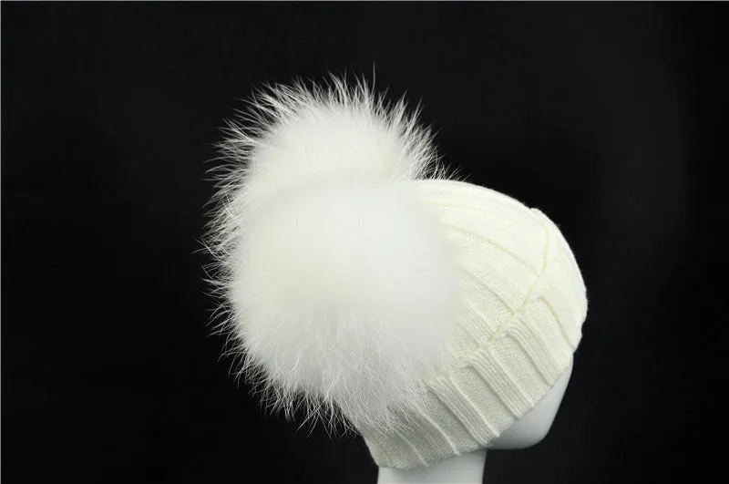 White Double Pomkin Fur Hat