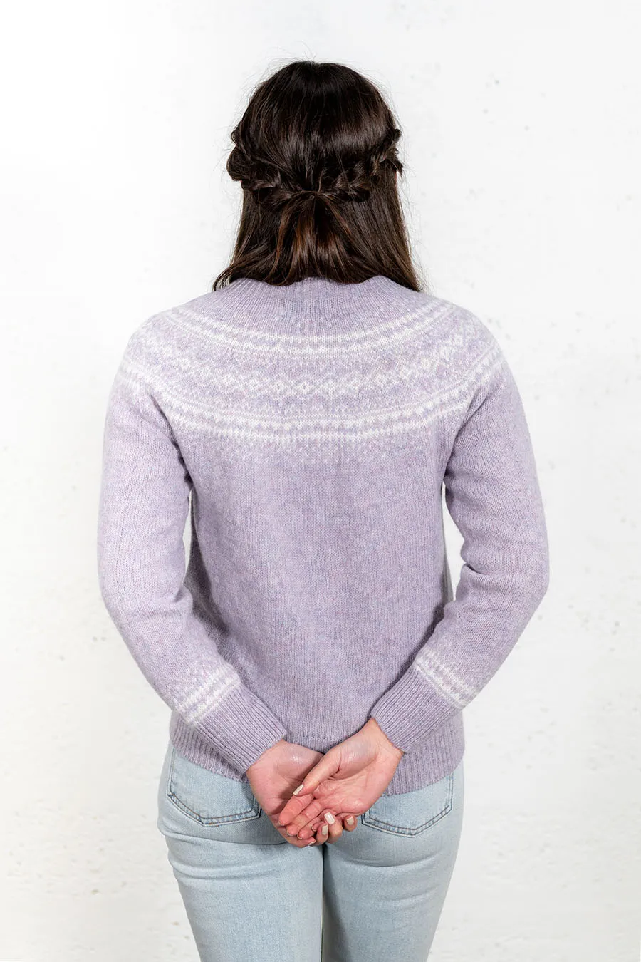 Womens Aviemore Yoke Fair Isle Jumper - lilac