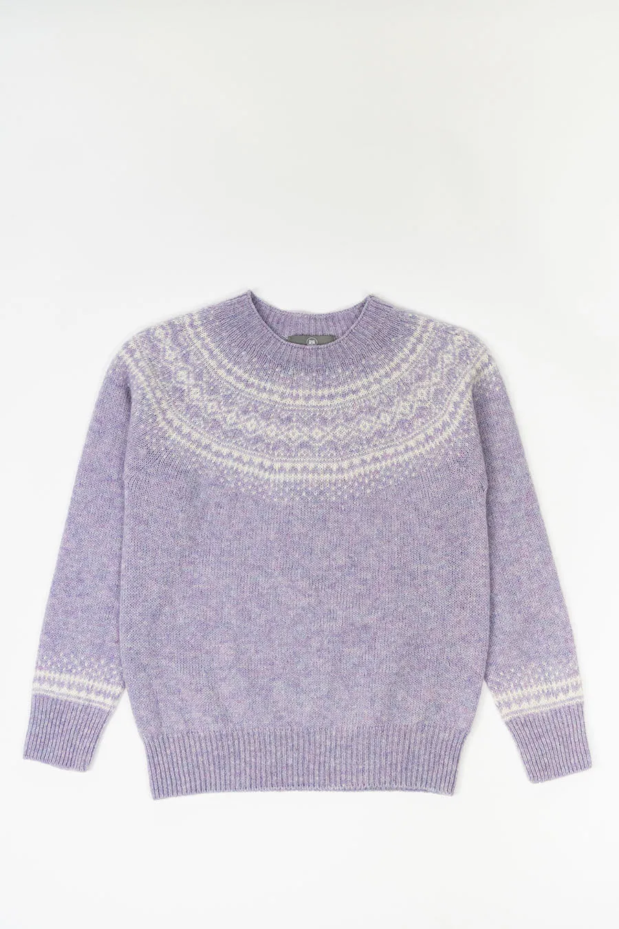 Womens Aviemore Yoke Fair Isle Jumper - lilac