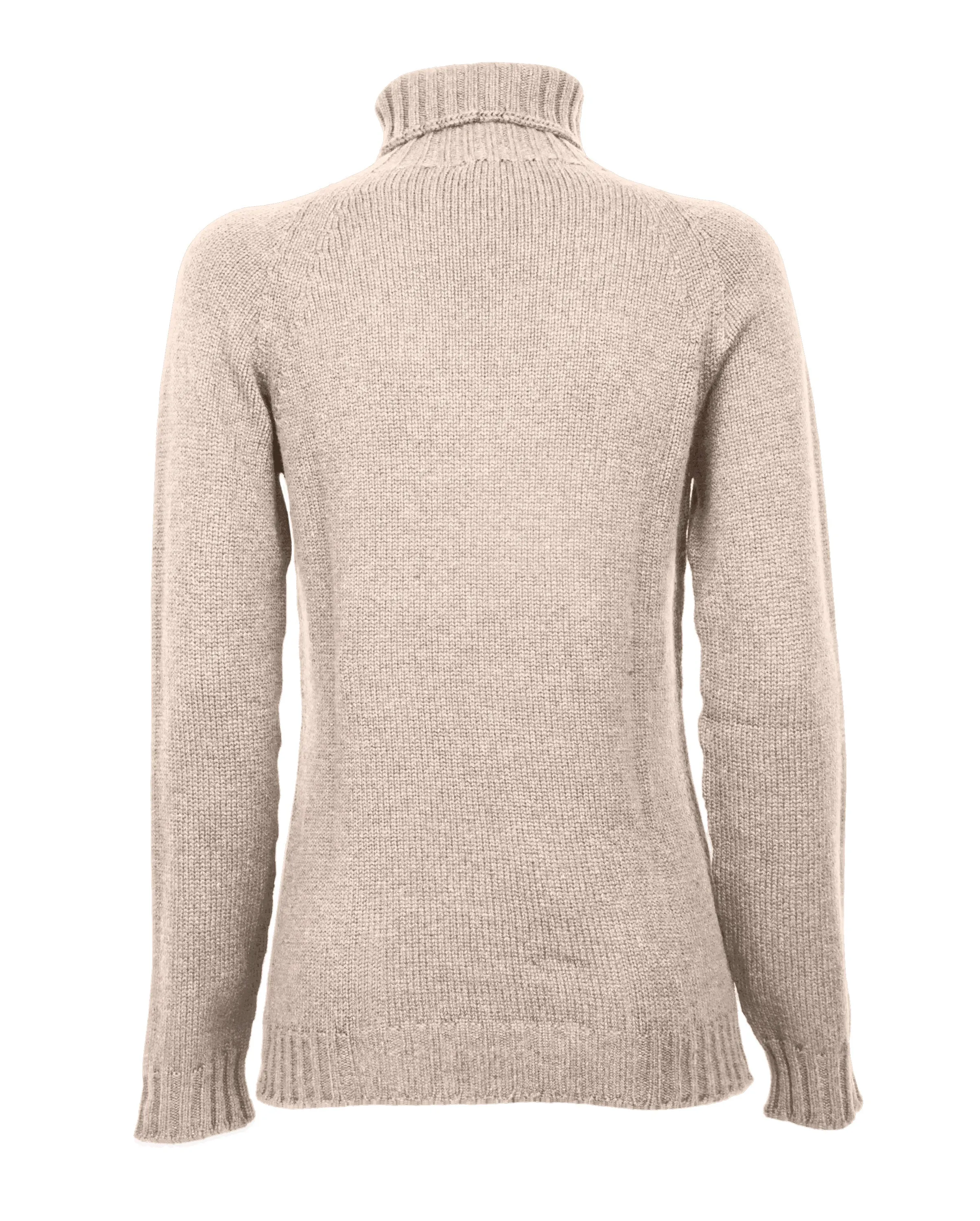 Women's Cashmere Raglan Sleeve Turtleneck Sweater Beige