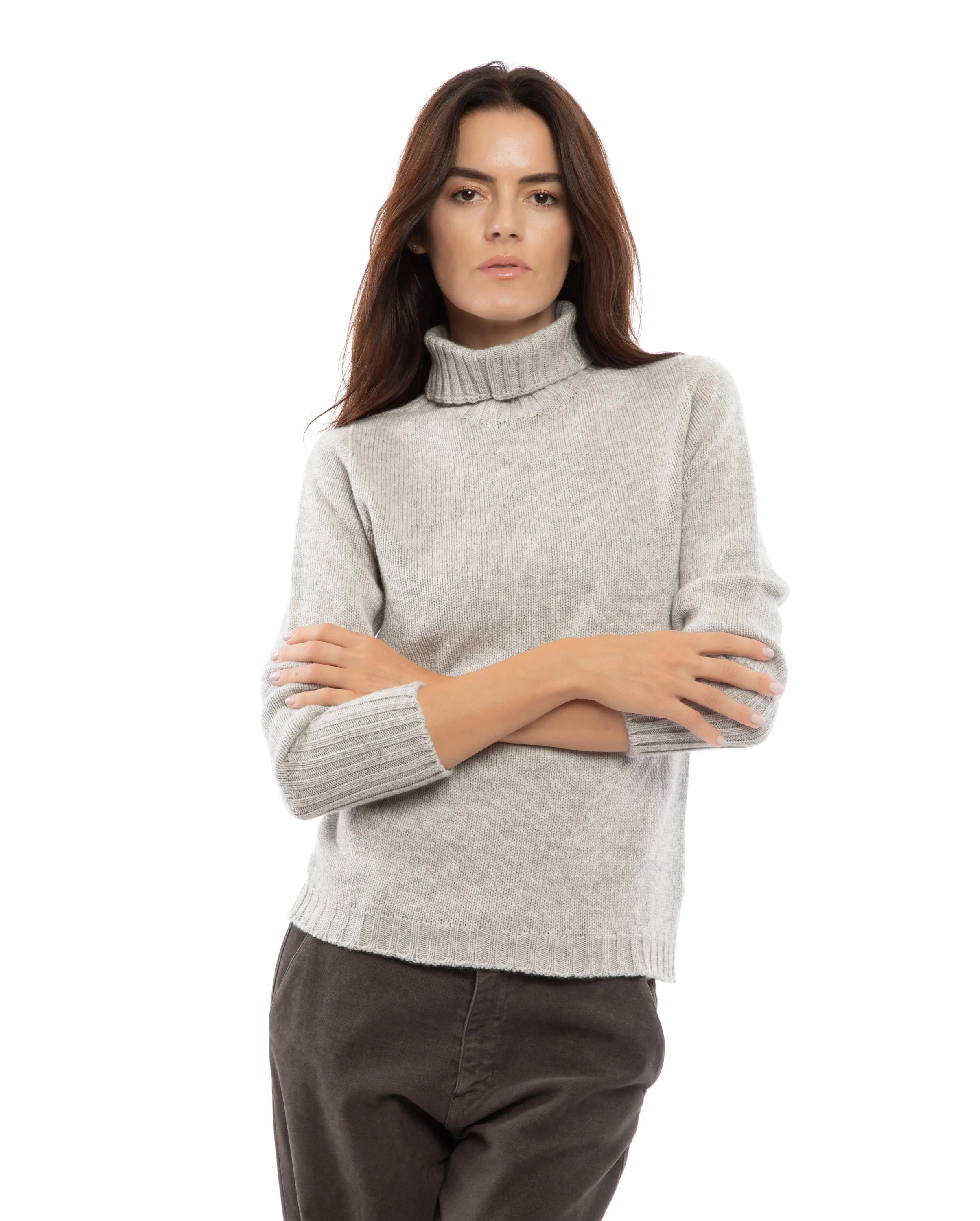 Women's Classic Cashmere Turtleneck Sweater Taupe