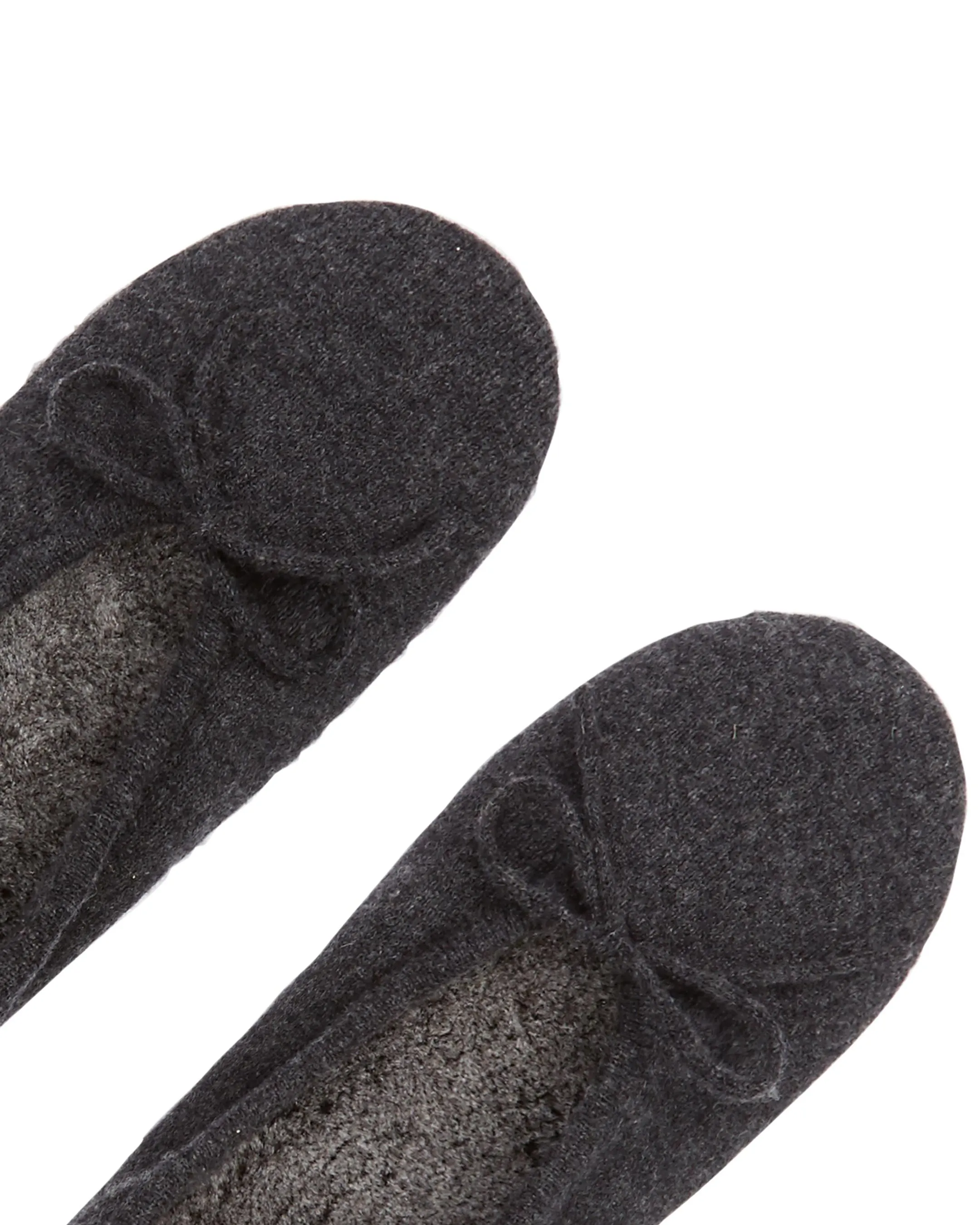 Women's Fur Lined Cashmere Slippers Dark Charcoal Grey