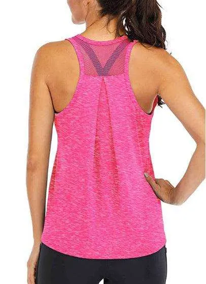 Women's loose racer mesh halter sports vest