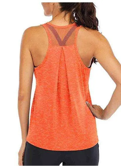 Women's loose racer mesh halter sports vest