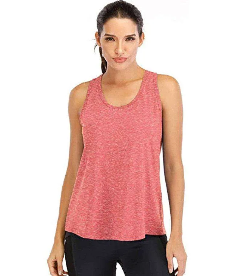 Women's loose racer mesh halter sports vest